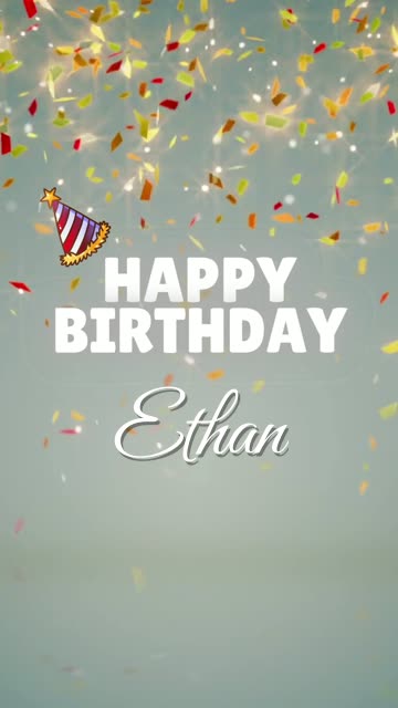 Confetti Sage birthday GIF with a name on it