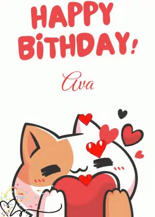 Cuddly Kittens birthday GIF with a name on it