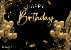 Gold Poster birthday GIF with a name on it